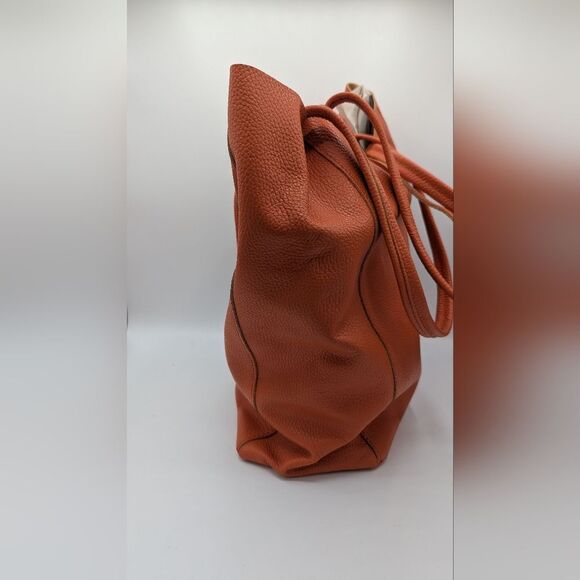 Orange Leather Tote Bag - Picture 4 of 7